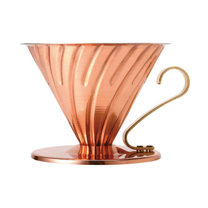 dripper cuivre, porte filtre V60, méthode douce, en vente chez Arlo's Coffee, brulerie à Rambouillet dans les Yvelines