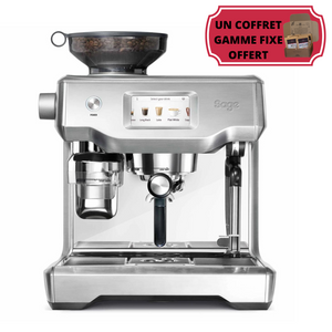 Oracle Touch Machine expresso avec broyeur. Réservoir d'eau 2,5 L - Trémie à grains 280 g - Contrôle volumétrique 1 et 2 tasses - paniers filtres à simple et double paroi (1 et 2 tasses), kit de nettoyage et filtre à eau - personnaliser 8 profils de boisson – Ecran digital - Coloris Inox Brossé. ARLO'S COFFEE artisan torréfacteur à Rambouillet (Yvelines) vous accompagne pour choisir votre machine à grain espresso broyeur. Découvrez également notre café éthique en grain ou moulu et 100% arabica !