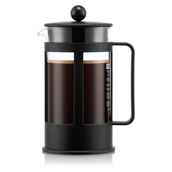 Cafetière à piston de Bodum Kenya en verre et ABS. Convient pour 8 tasses et peut contenir jusqu'à 1L. Dimensions : 147 x 110 x 232mm. Vendu chez Arlo’s Coffee, artisan torréfacteur de café de spécialité situé à Rambouillet dans les Yvelines. Café en grain et moulu. Café éthique et responsable.