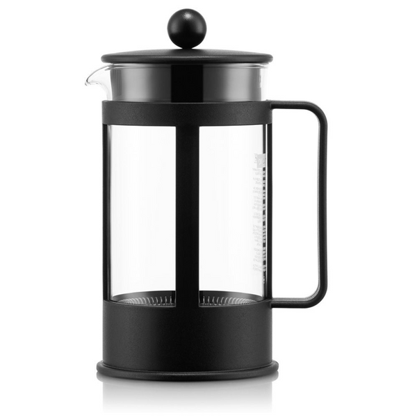 Cafetière à piston de Bodum Kenya en verre et ABS. Convient pour 8 tasses et peut contenir jusqu'à 1L. Dimensions : 147 x 110 x 232mm. Vendu chez Arlo’s Coffee, artisan torréfacteur de café de spécialité situé à Rambouillet dans les Yvelines. Café en grain et moulu. Café éthique et responsable.