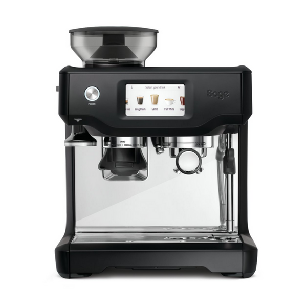The Barista Touch Machine expresso avec broyeur. Réservoir d'eau 2 L - Trémie à grains 250 g - Contrôle volumétrique 1 et 2 tasses - paniers filtres à simple et double paroi (1 et 2 tasses), système The Razor, pichet à lait en acier inox de 480 ml, kit de nettoyage et filtre à eau - Coloris Noir. ARLO'S COFFEE artisan torréfacteur à Rambouillet (Yvelines) vous accompagne pour choisir votre machine à grain espresso broyeur. Découvrez également notre café éthique en grain ou moulu et 100% arabica !