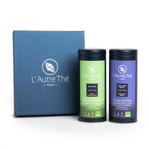 Coffrets à composer/ L'autre thé / Arlo's Coffee. Composez votre coffret avec 2 boîtes de thé au choix.  Ajoutez le coffret à votre panier ainsi que les 2 boîtes de thés choisies, et nous nous occuperons de les ranger bien au chaud dans leur coffret! En vente chez Arlo’s Coffee, artisan torréfacteur de café de spécialité situé à Rambouillet dans les Yvelines, ile de France.