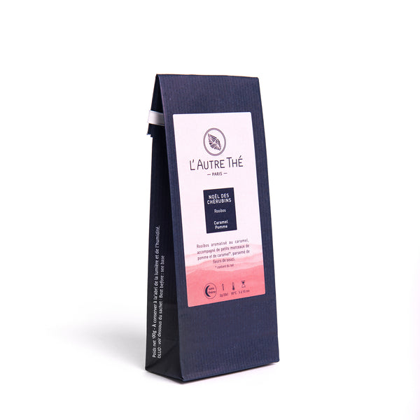 Rooïbos - Noël des Chérubins / L'autre thé / Arlo's Coffee / Noël des Chérubins est un rooibos aromatisé au caramel et agrémenté de morceaux de pommes, de caramel et de pétales de fleurs de souci. Sans théine, son goût doux et légèrement sucré vous offre un vrai moment de réconfort ! Il donne des notes gourmandes de caramel et de pomme et régalera petits et grands ! En vente chez Arlo’s Coffee, artisan torréfacteur de café de spécialité situé à Rambouillet dans les Yvelines, ile de France.
