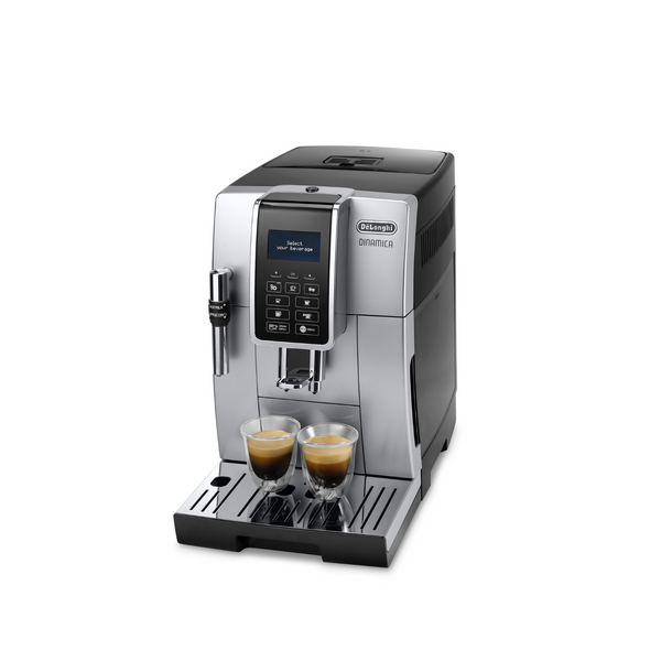 Machine DE’LONGHI Dinamica FEB3535.SB - broyeur expresso connecté, coloris titanium, panneau de commande intuitif avec écran couleur tactile, 6 recettes café dont 4 en accès direct. Machine adaptée pour l’usage à domicile,  En vente chez Arlo’s Coffee, artisan torréfacteur de café de spécialité situé à Rambouillet dans les Yvelines, ile de France. Un coffret de café en grain offert avec l'achat d'une machine.