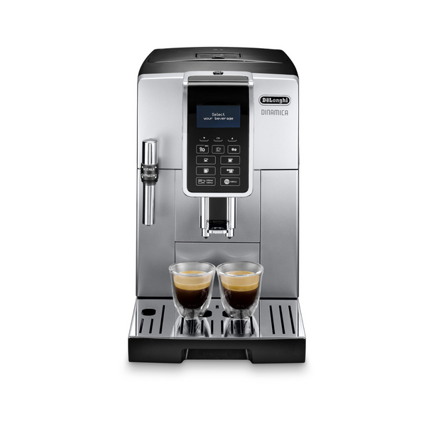 Machine DE’LONGHI Dinamica FEB3535.SB - broyeur expresso connecté, coloris titanium, panneau de commande intuitif avec écran couleur tactile, 6 recettes café dont 4 en accès direct. Machine adaptée pour l’usage à domicile, En vente chez Arlo’s Coffee, artisan torréfacteur de café de spécialité situé à Rambouillet dans les Yvelines, ile de France. Un coffret de café en grain offert avec l'achat d'une machine.