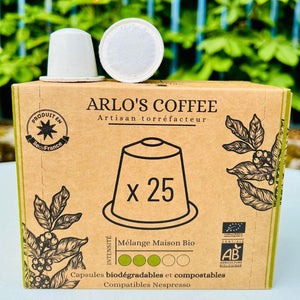 Capsules compatibles Nespresso biodégradables - Arlo's Coffee Bio