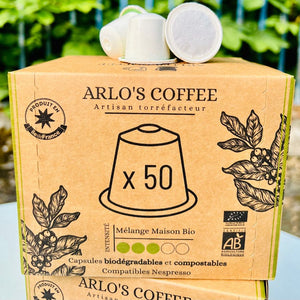 Capsules compatibles Nespresso biodégradables - Arlo's Coffee Bio