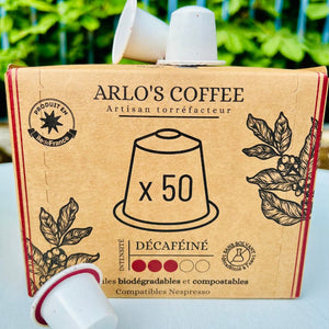 Capsules compatibles Nespresso biodégradables - Colombie Déca