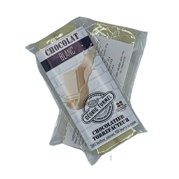 Tablette chocolat blanc de Cédric Turmel en vente chez Arlo's Coffee artisan torréfacteur à rambouillet