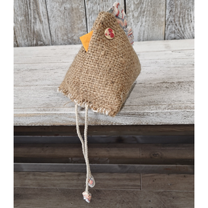 Poules en toile de jute