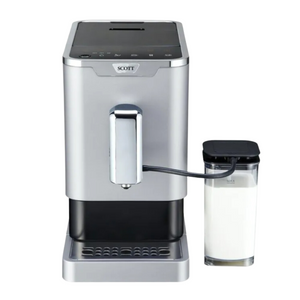 Scott - - Slimissimo - Système de chauffe rapide thermoblock - Broyeur à grains en acier inoxydable - Réglage 5 niveaux de finesse de la mouture - Réglage des volumes d'eau - Bac à grains 150 g - Réservoir à eau 1.2 L - ECO System avec arrêt automatique - Livrée avec un livret de recettes - Coloris Silver. En vente chez Arlo's Coffee, artisan torréfacteur à Rambouillet dans les Yvelines.