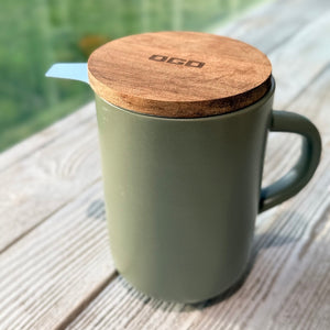 Tisanière grès et acacia Ogo