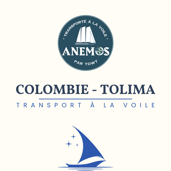 Café de spécialité de Colombie (Amérique du Sud) transporté à la voile, transport écologique, entreprise TOWT, cargo voilier en vente chez Arlo's Coffee, café en grains ou moulu à Rambouillet, dans les Yvelines.