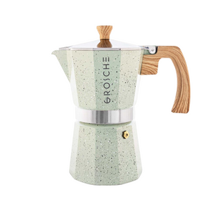 Cafetière à l'italienne milano stone Grosche - couleur rose - 6 tasses 275ml, Arlo's Coffee, atelier de torréfaction, torréfacteur de café de spécialité situé dans les Yvelines, ile de france, Brulerie à Rambouillet, café en grains et café moulu