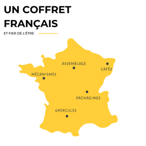 Coffret Caps Me - Shaker noir. Trois capsules en inox réutilisables, 45 opercules en amidon de maïs compostables. Coffret économique et écologique en vente chez Arlo's Coffee, artisan torréfacteur à Rambouillet dans les Yvelines.  