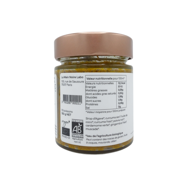 Golden Paste bio est une pâte fraîche 100% naturelle et vegan de curcuma frais et gingembre frais confits au sucre naturel ! Concentré rempli de bienfaits associé à des épices qui éveilleront vos papilles. Venez déguster un golden latte lors des marchés et retrouvez le golden paste à la boutique. Arlo's Coffee, artisan torréfacteur Rambouillet.