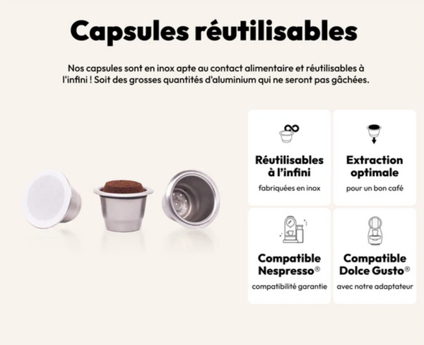 Capsules réutilisables pour Nespresso® X3