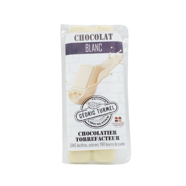 Tablette de chocolat blanc de Cédric Turmel en vente chez Arlo's Coffee artisan torréfacteur à Rambouillet