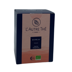Tisane - Bio relax / L'autre thé / Arlo's Coffee / Cette tisane bio est composée d'ingrédients connus pour leurs propriétés relaxantes : cannelle réconfortante, mélisse tranquillisante, camomille calmante, hibiscus hypotensif, girofle anti-fatigue, cardamome et écorces d'orange apaisantes. Sans théine, idéale après une journée de travail ! En vente chez Arlo’s Coffee, artisan torréfacteur de café de spécialité situé à Rambouillet dans les Yvelines, ile de France. 