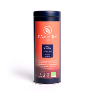 Noël à Jaipur Bio / L'autre thé / Thé noir / Arlo's Coffee / Envolez-vous vers le Rajasthan et laissez-vous envoûter par les parfums d'épices et d'agrumes de la ville rose ! En vente chez Arlo’s Coffee, artisan torréfacteur de café de spécialité situé à Rambouillet dans les Yvelines, ile de France. 