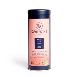 Rooïbos - Rouge Noël Bio / L'autre thé / Arlo's Coffee / Rouge Noël est un rooibos bio aux arômes naturels d'épices et d'agrumes accompagné de morceaux de pommes, d'écorces d'orange, de morceaux de cannelle, de clous de girofles et de pétales de rose.  De jolies notes boisées et fruitées tout en douceur et en rondeur.  L'infusion de Noël pour les petits et pour les grands ! En vente chez Arlo’s Coffee, artisan torréfacteur de café de spécialité situé à Rambouillet dans les Yvelines, ile de France. 